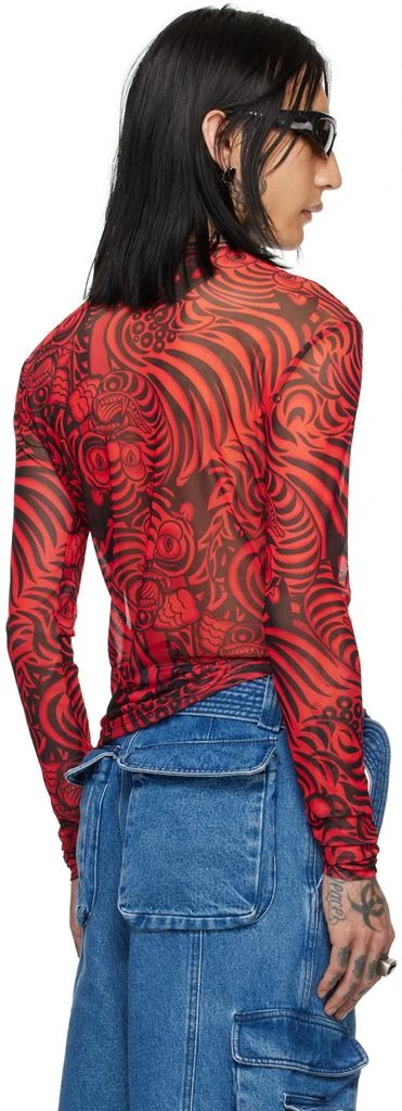 LU'U DAN Red & Black Graphic Long Sleeve T-Shirt 3