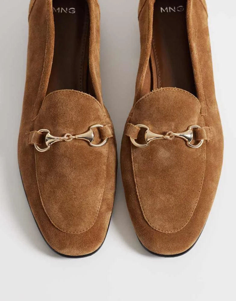 Mango Mango leather loafer with gold hardware in tan 2