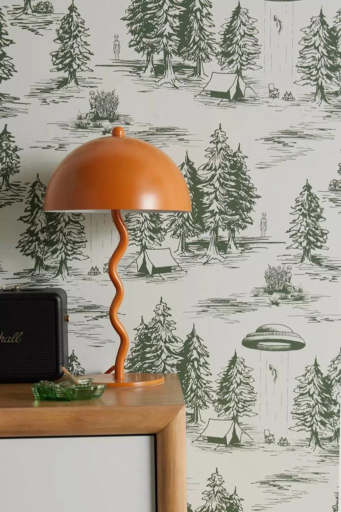 Beth Norton Beth Norton Green Alien Abduction Toile De Jouy Removable Wallpaper