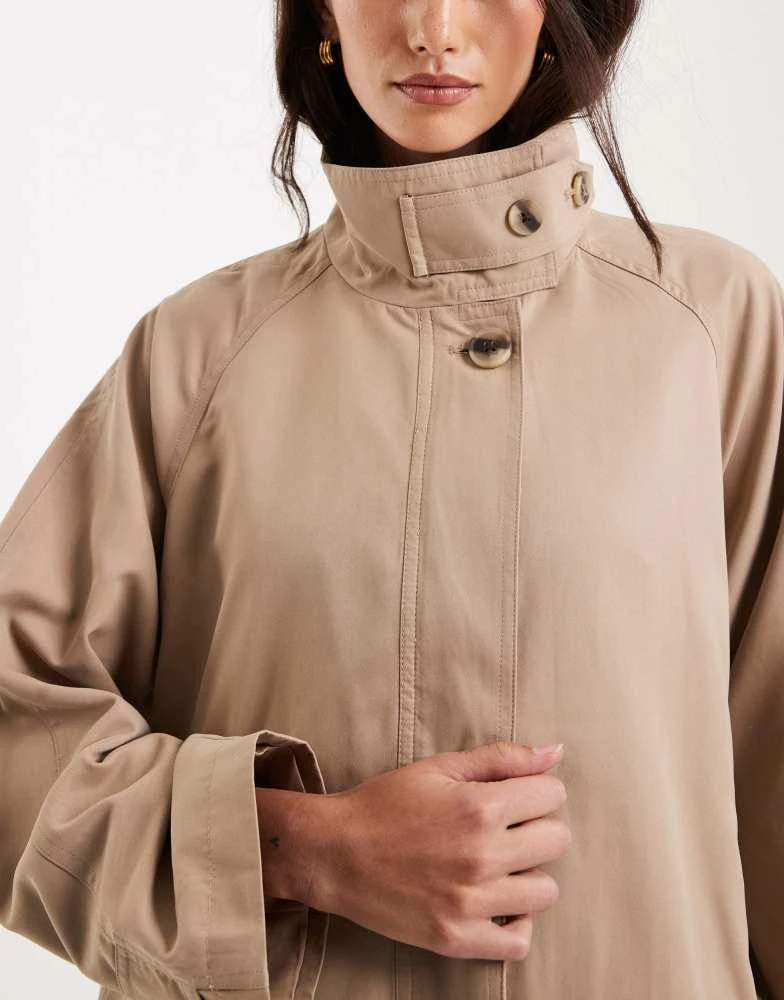 ONLY ONLY high collar cape jacket in light beige 3