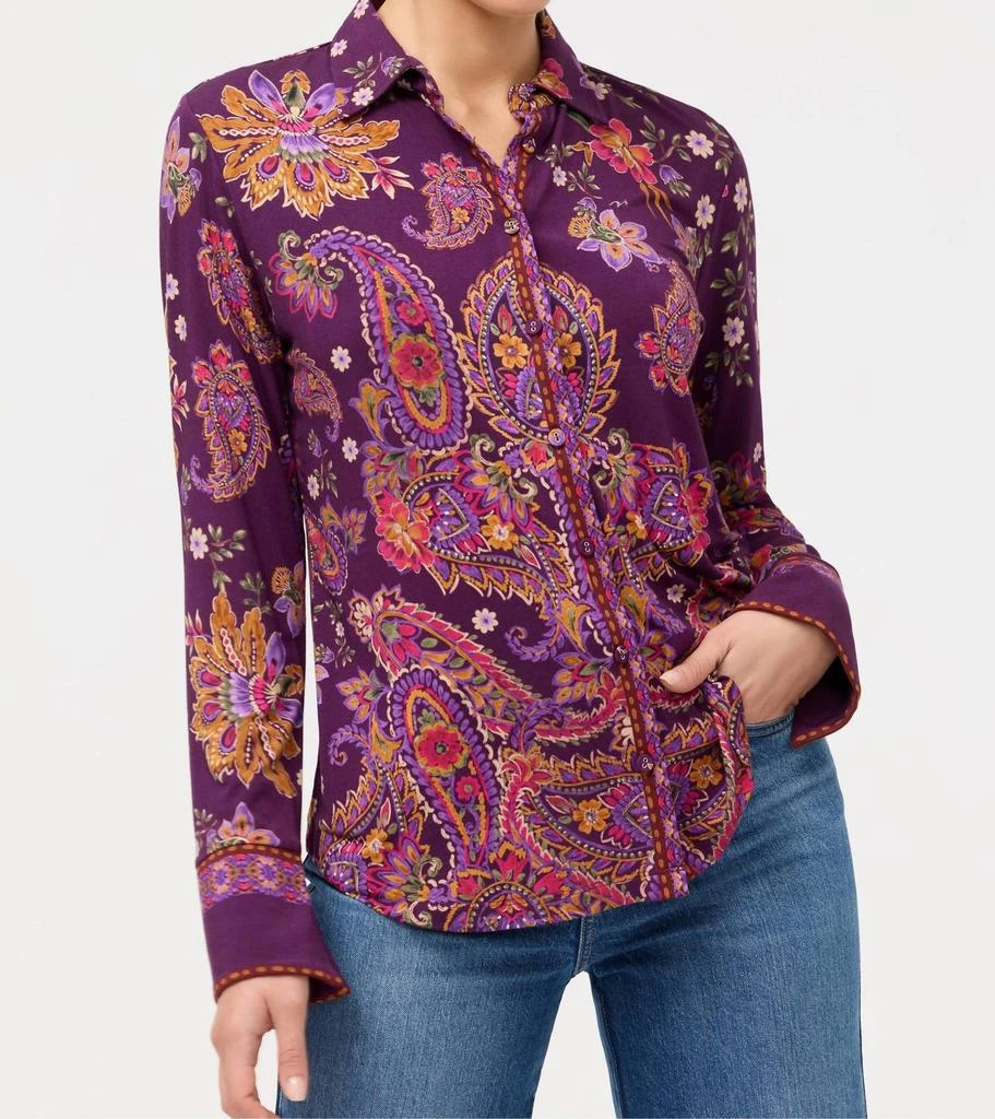 Johnny Was Janie Favorite Button Front Shirt In Domitila Scarf