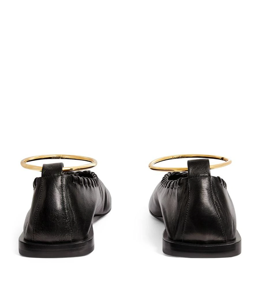 Jil Sander Leather Anklet-Detail Ballet Flats 3