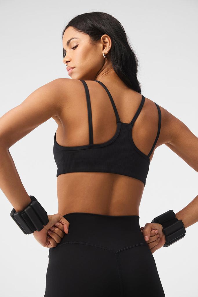 ヨガ・ピラティス alo Airlift Ribbed Jump Start V-Neck Bra Alo Airlift Ribbed Jump Start V-Neck Bra - Black - Lingerie - Free
