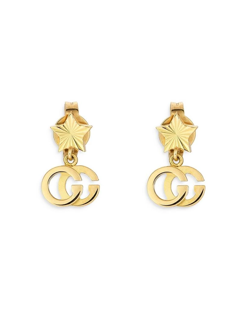 Gucci 18K Yellow Gold Double G Drop Earrings 1