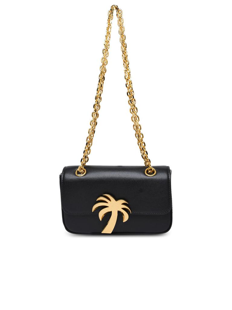 【関税&送料込】Palm Angels Black Leather Palm Beach Crossbo Palm Angels Palm Beach Leather Crossbody Bag | Black | FARFETCH