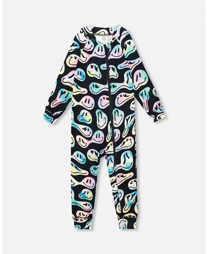 Deux par Deux Baby Girl One-Piece Thermal Underwear Smiley Face Girl - Baby