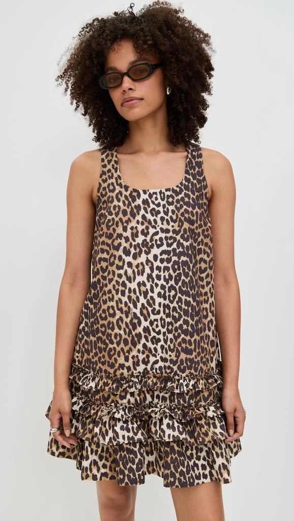 Ganni Printed Cotton Poplin Mini Dress 1
