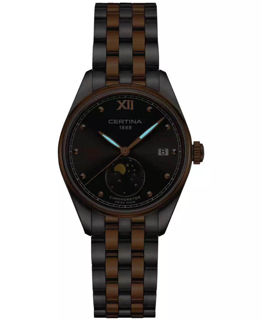 Certina Women's Swiss DS-8 Moon Phase Two-Tone Stainless Steel Bracelet Watch 33mm 5
