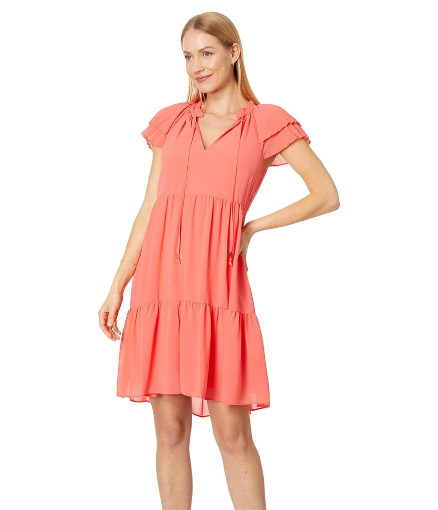 Vince Camuto Chiffon Pleated Sleeve Float Dress 3