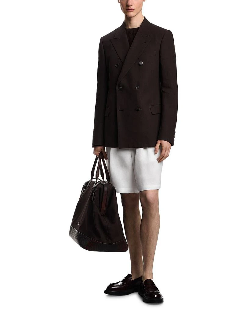 Emporio Armani Linen Double Breasted Peak Lapel Blazer 2