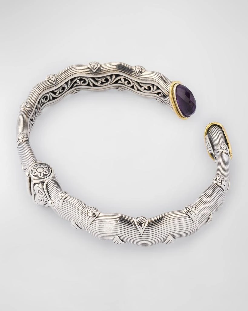 Konstantino Sterling Silver & 18K Yellow Gold Amethyst Quartz Bracelet 4