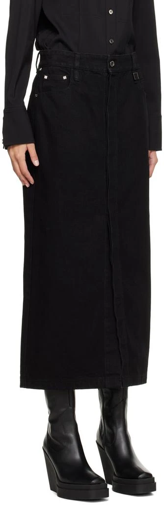 Wooyoungmi Black Washed Denim Midi Skirt 2