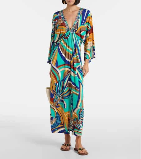 Camilla Draped printed jersey maxi dress 2