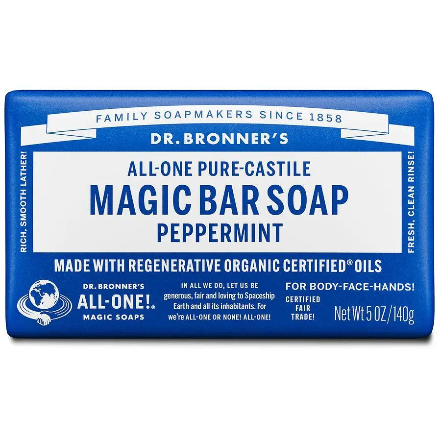 Dr. Bronner's Pure-Castile Magic Bar Soap Peppermint