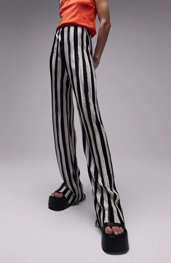Topshop Stripe Wide Leg Trousers 5