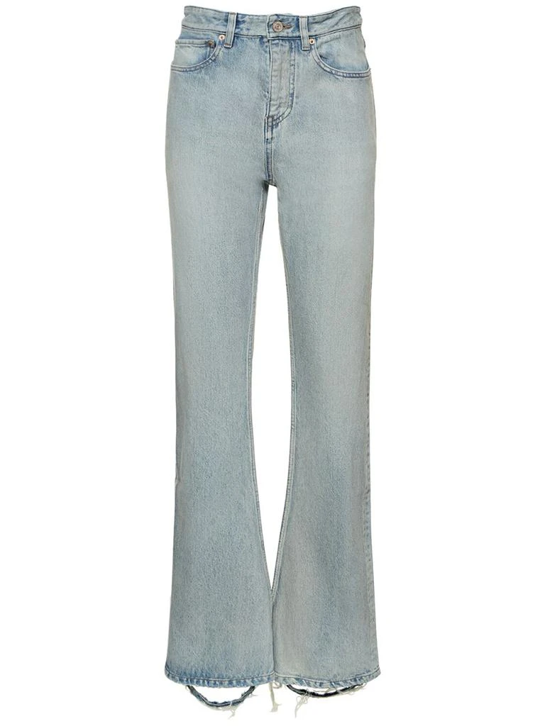 Balenciaga Cotton Denim Bootcut Jeans 1