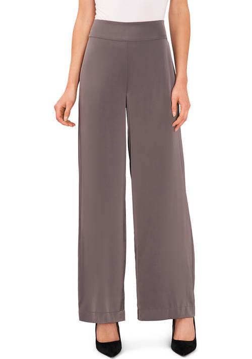 CeCe Womens Wide Leg Side Zip Pants