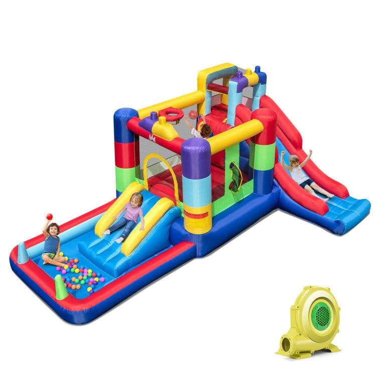 Hivvago Inflatable Bounce House with 680W Blower and Ball Pit 1