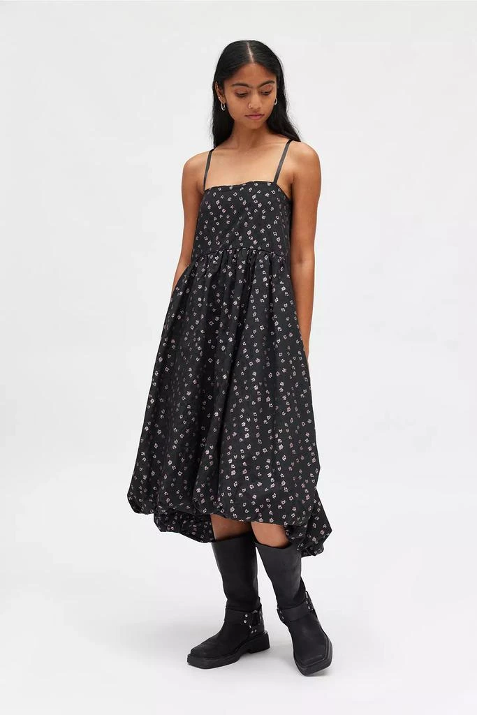 shirred bodice midi dress Smith Shirred Bodice Midi Dress White