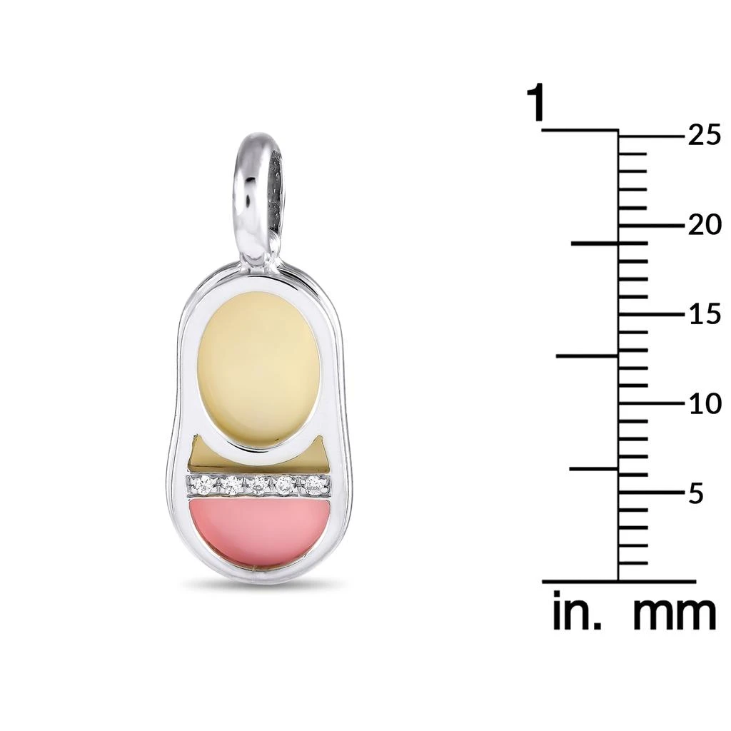 Aaron Basha 18K White Gold Diamond and Enamel Baby Shoe Charm AB08-111124 3