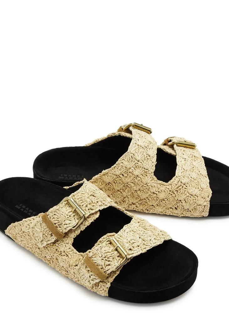 Isabel Marant Lennyo raffia and suede sliders 3