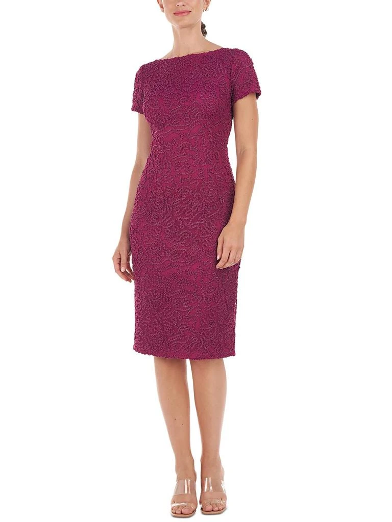 JS Collections Womens Metallic Soutache Midi Dress 1