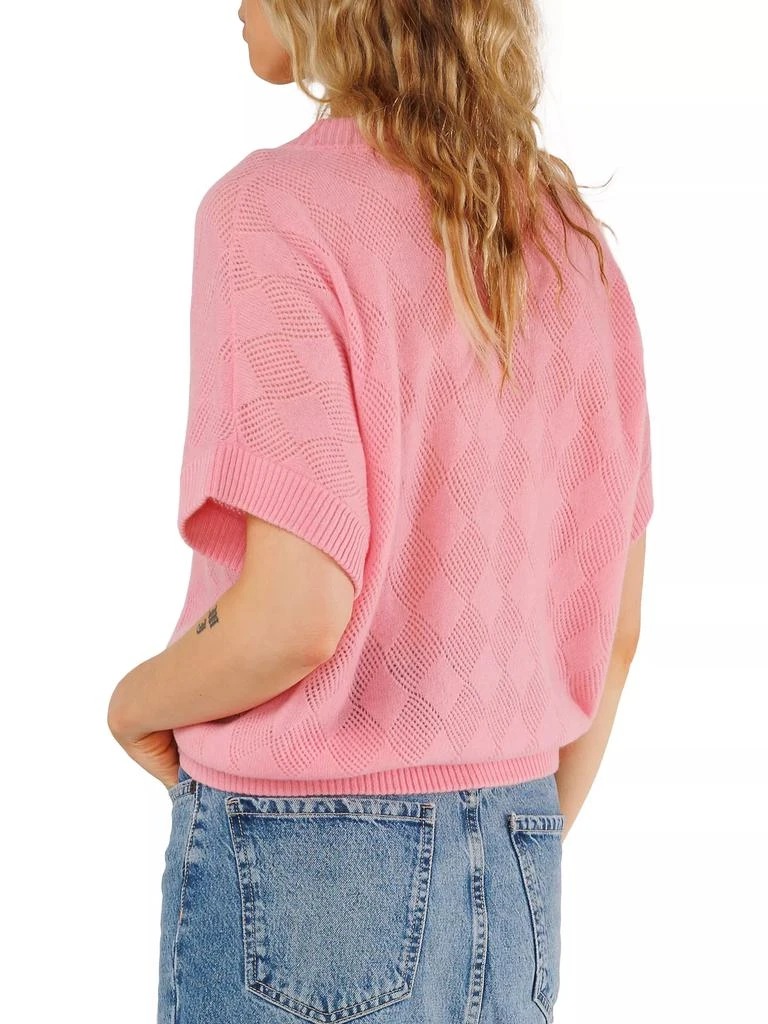 CRUSH CASHMERE Pea Pointelle-Knit Cashmere Sweater 3