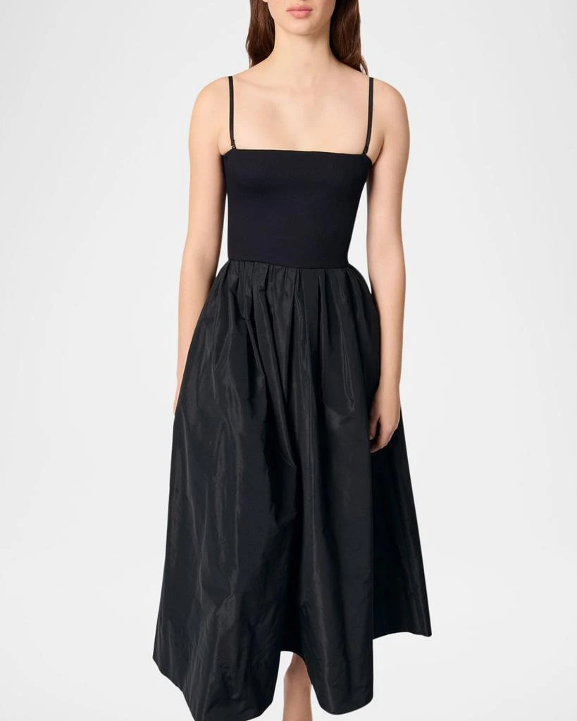 Maje Rabiana Mixed-Media Midi Dress 4
