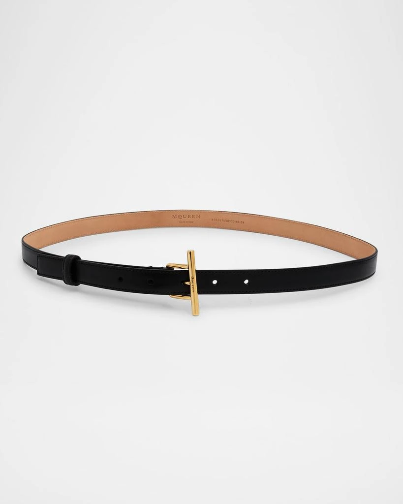 McQueen Sling Cross-Bar Buckle Leather Belt 1