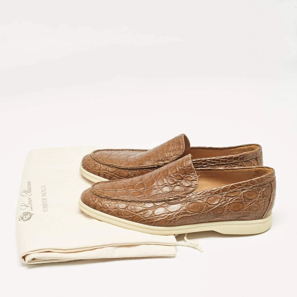 Loro Piana Loro Piana Brown Crocodile Leather Summer Walk Loafers Size 41 9