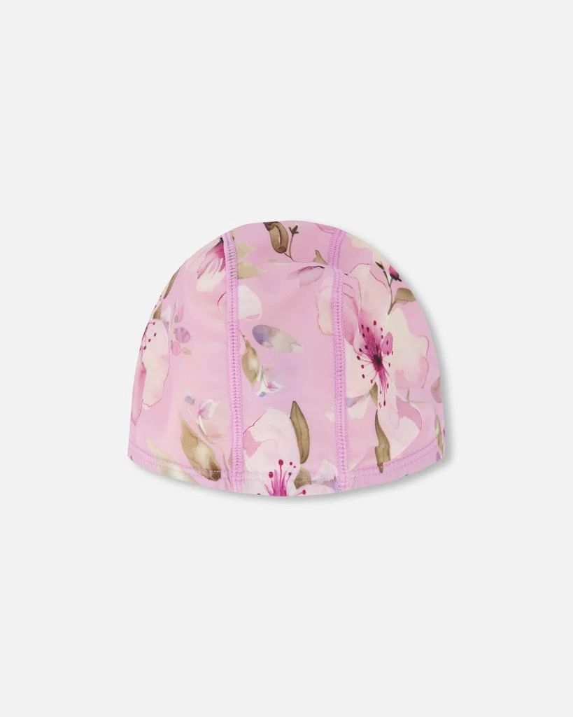 Deux par Deux Swim Cap Purple Flower Print