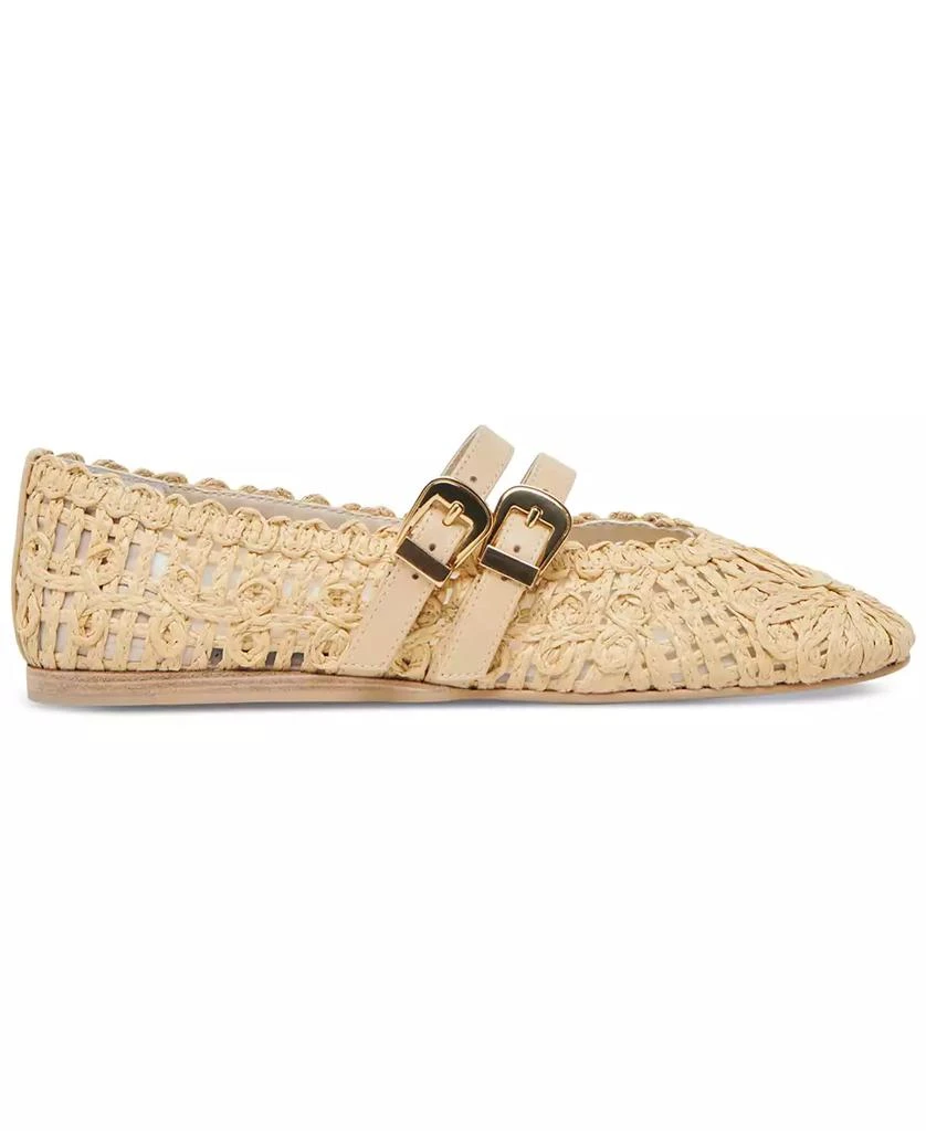 Dolce Vita Women's Baylee Sunflower Wide Width Woven Double Buckle Mary Jane Flats 2