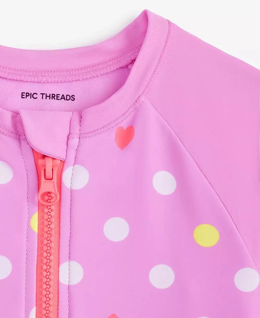 Epic Threads Toddler And Little Girls Playful Heart Dot Long-Sleeve Rash Guard, Exclusively at Macy's 3