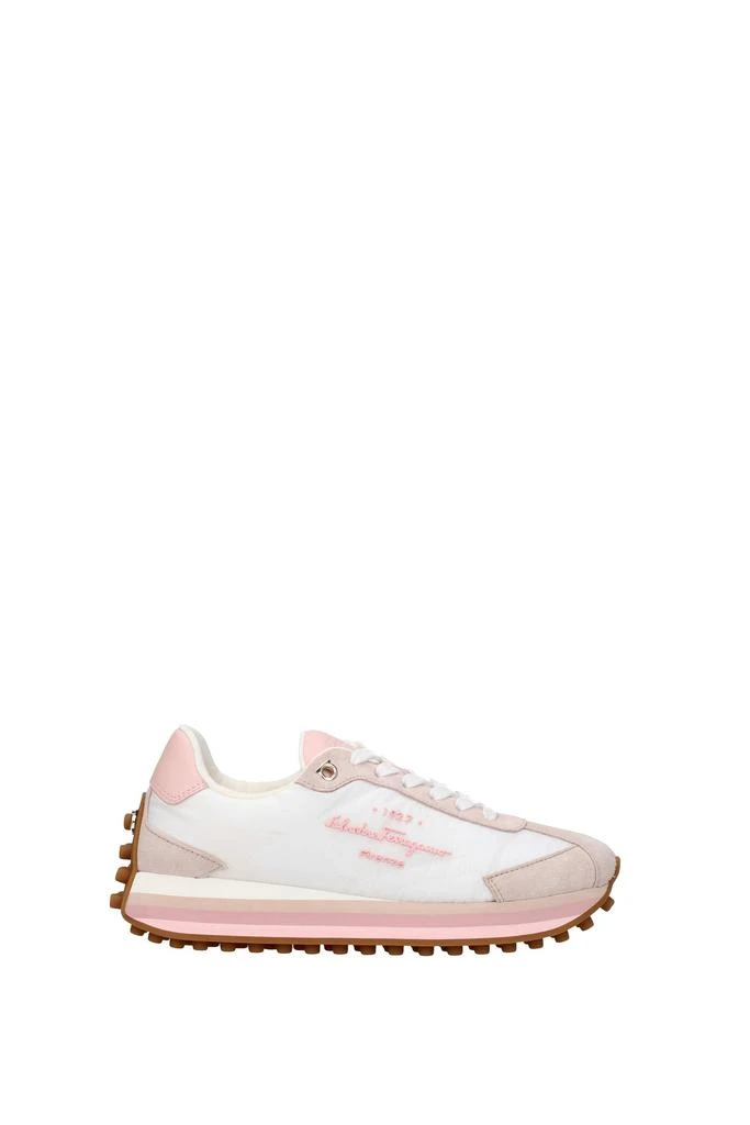 Salvatore Ferragamo Sneakers Fabric White Pink 1