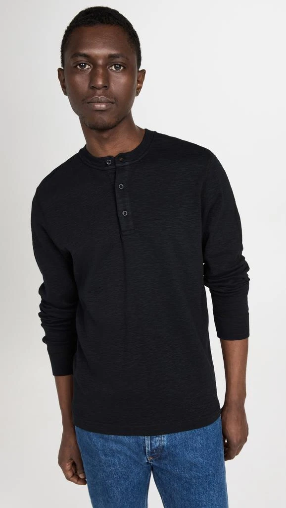 REIGNING CHAMP Slub Long Sleeve Henley Tee 1