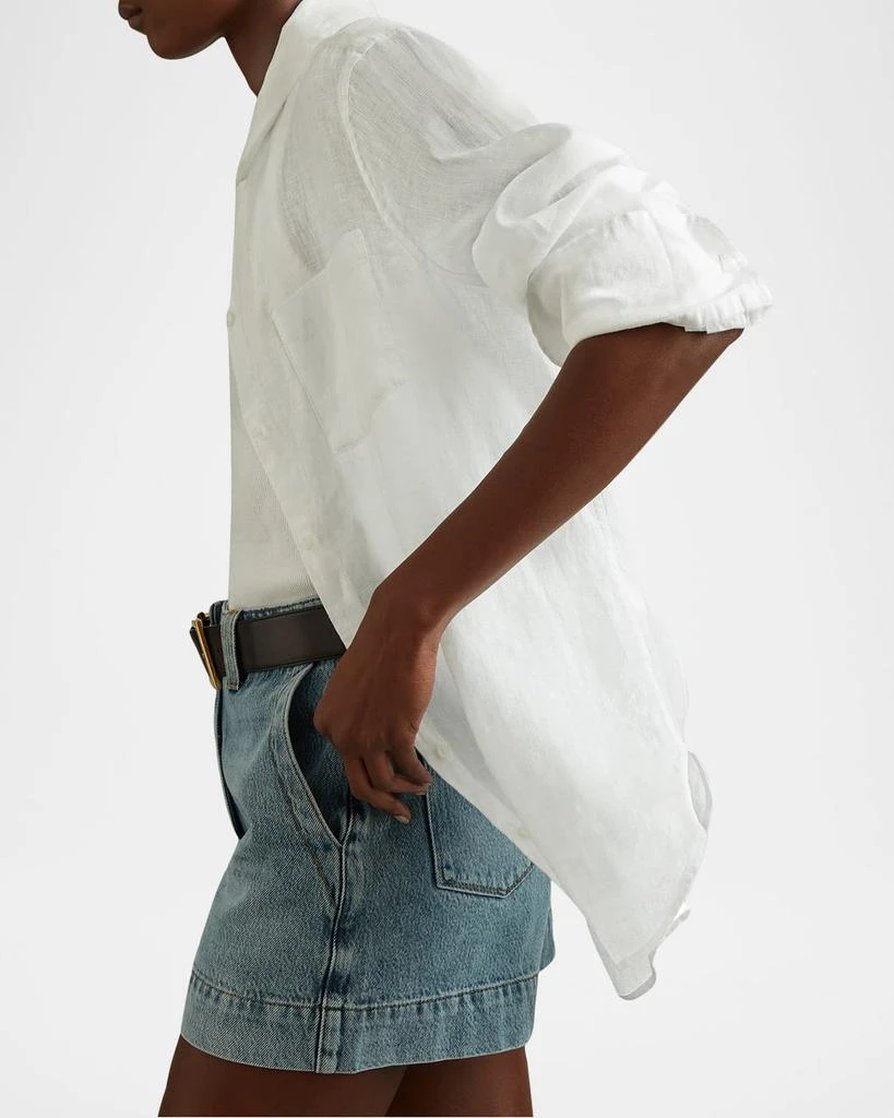 REISS Belle Oversized Semi-Sheer Linen Shirt 4