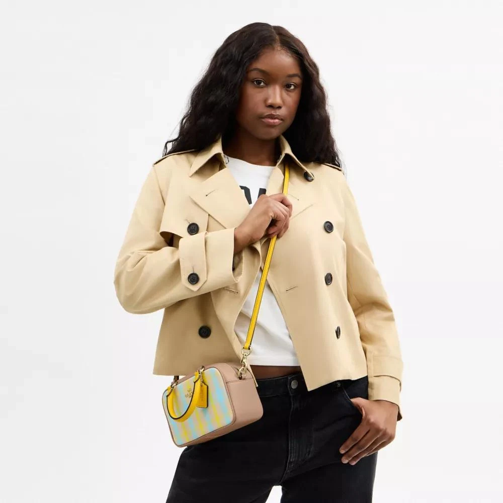Coach Satchel Crossbody Bag With Plaid Print 8