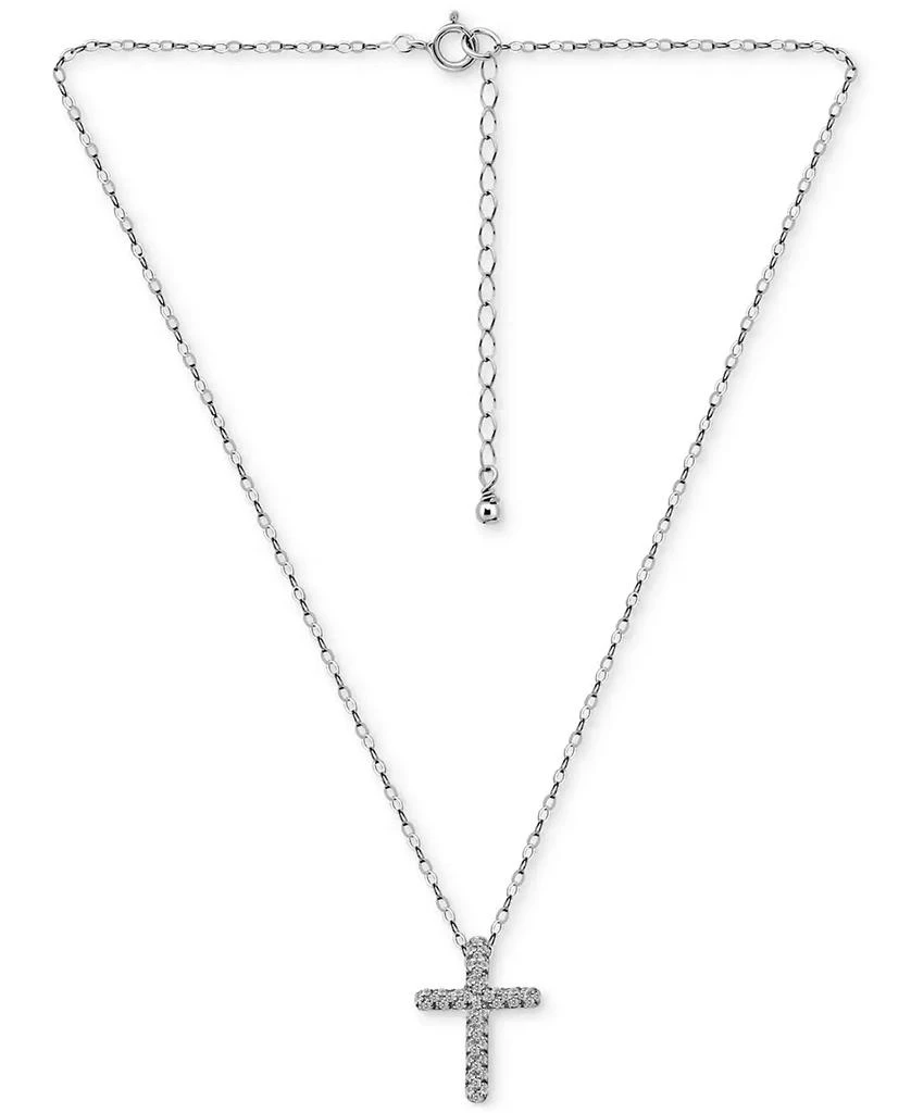 Giani Bernini Cubic Zirconia Cross Pendant Necklace, 16" + 2" extender, Exclusively at Macy's 2