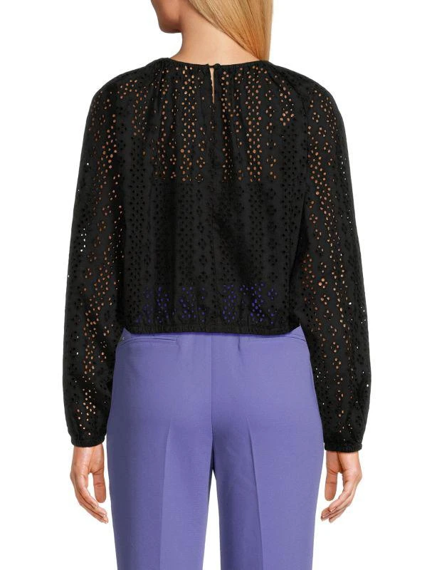 DKNY Puff Sleeve Eyelet Top 2