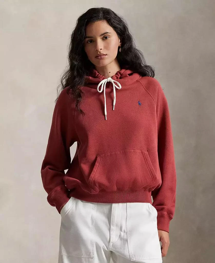 Ralph Lauren Women's Shrunken Fit Fleece Hoodie Sweatshirt 6