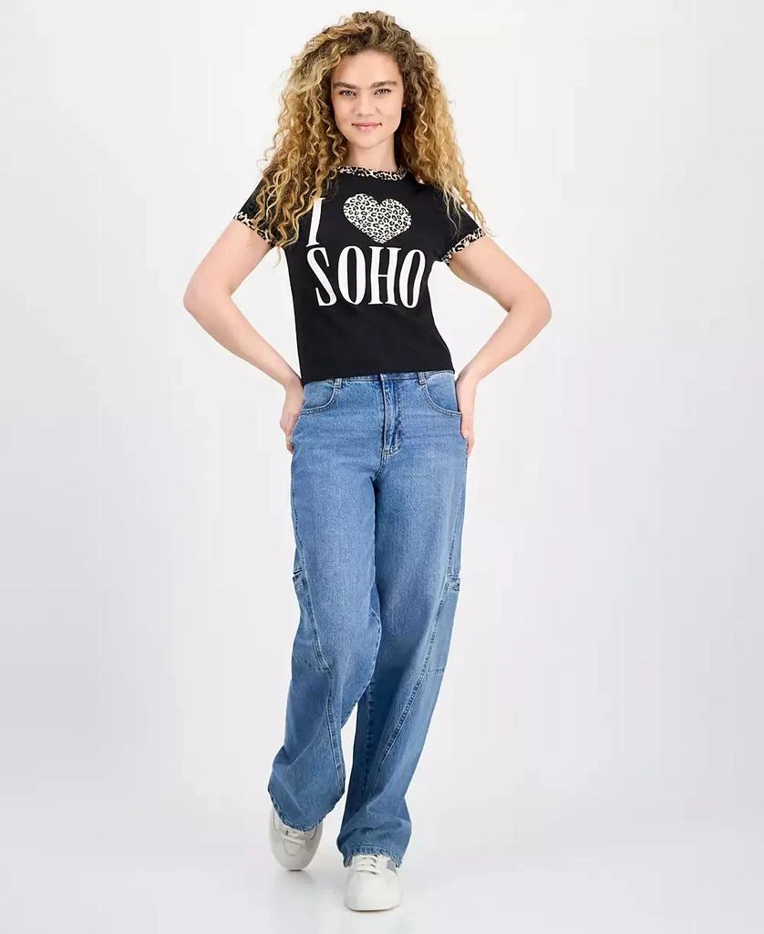 Rebellious One Juniors' Animal-Print Contrast-Trim Top 2