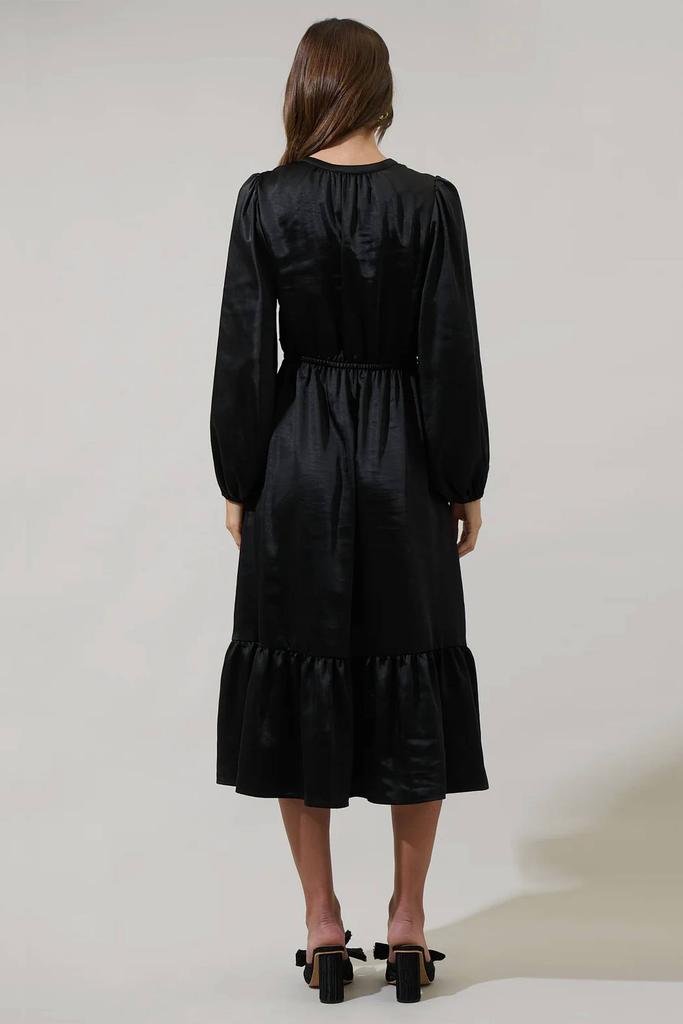 Sugarlips Sugarlips - Alexia Satin Balloon Sleeve Midi Dress