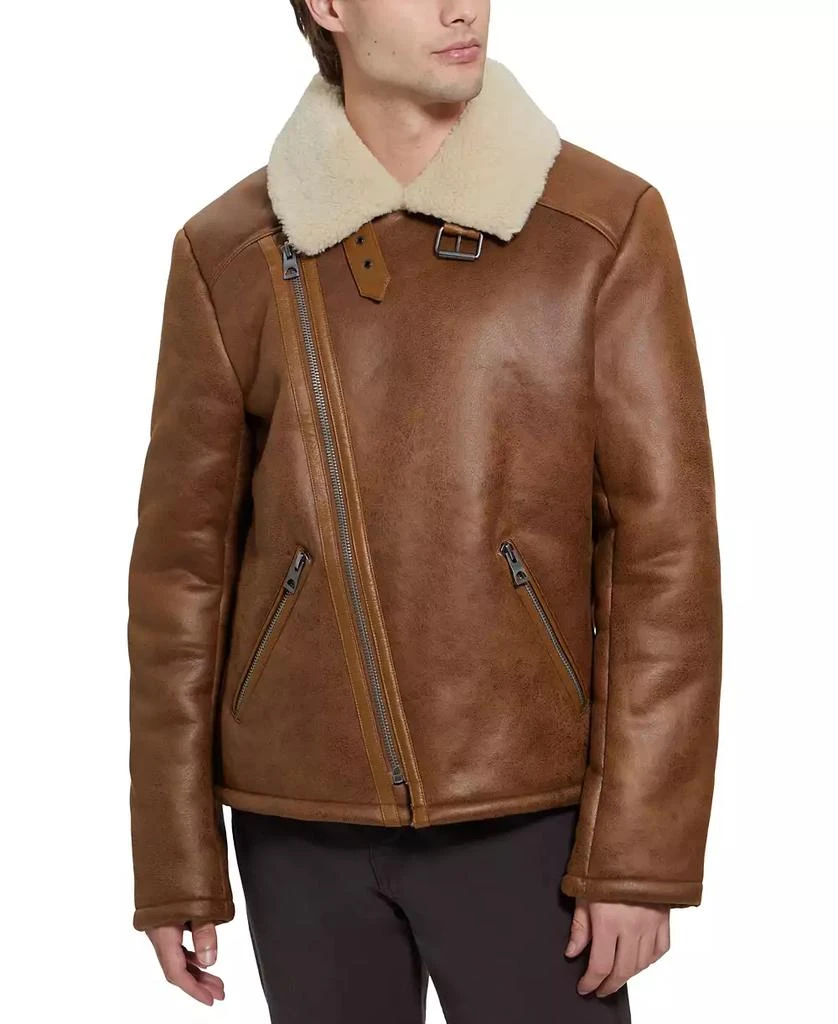 GUESS Men's Toni Asymmetrical Faux Leather Jacket 3