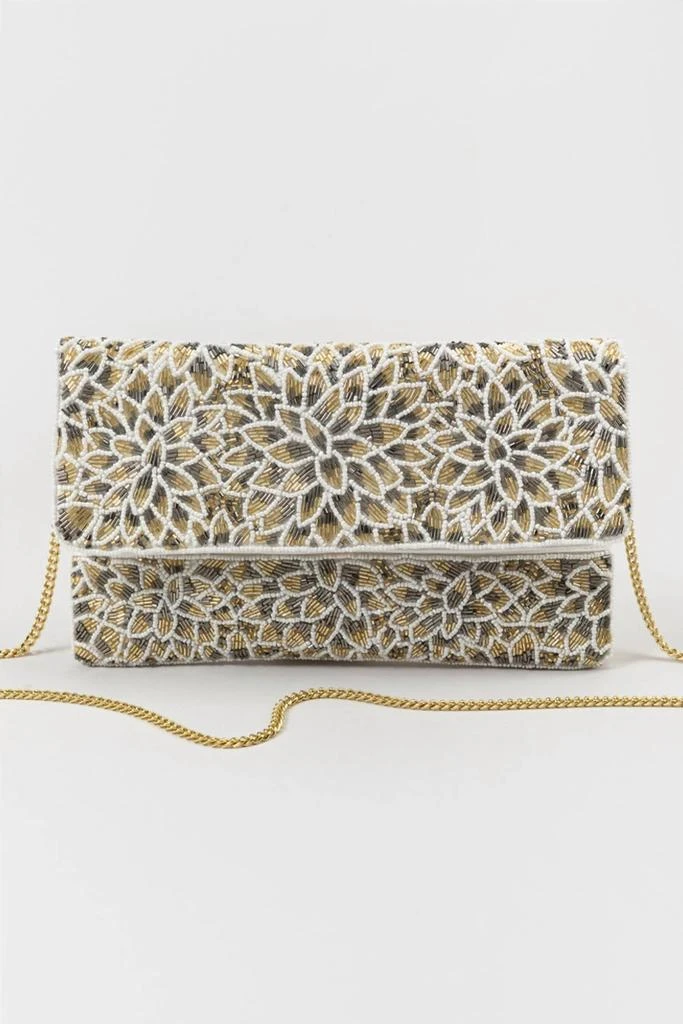 Pizzazz Pizzazz - Floral Beaded Clutch