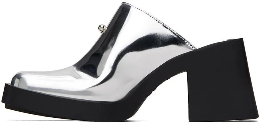 Justine Clenquet Silver Raya Mules 3