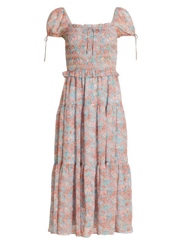 En Saison Adelina Floral Smocked Midi-Dress 6