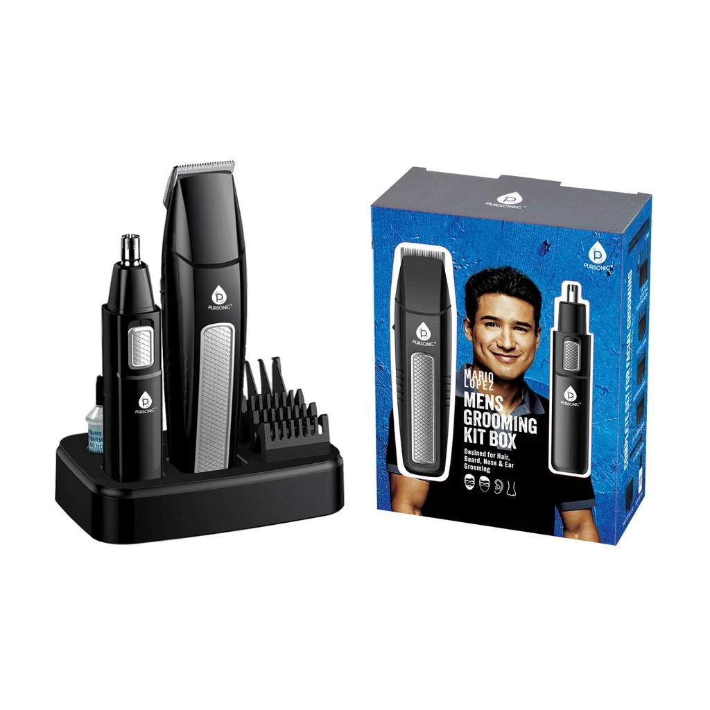 PURSONIC Mario Lopez Mens Grooming Kit , Designed for Hair, Beard, Nose & Ear Grooming, 10 Piece Grooming Kit 1