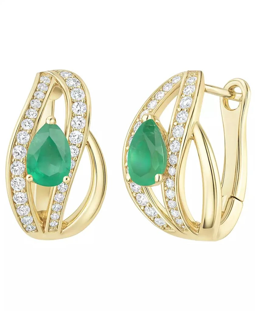 Macy
s Emerald (5/8 ct. t.w.) and Diamond (1/3 ct. t.w.) Drop Earrings in 14k Gold (also in 14k White Gold Sapphire 
14k Gold Ruby)