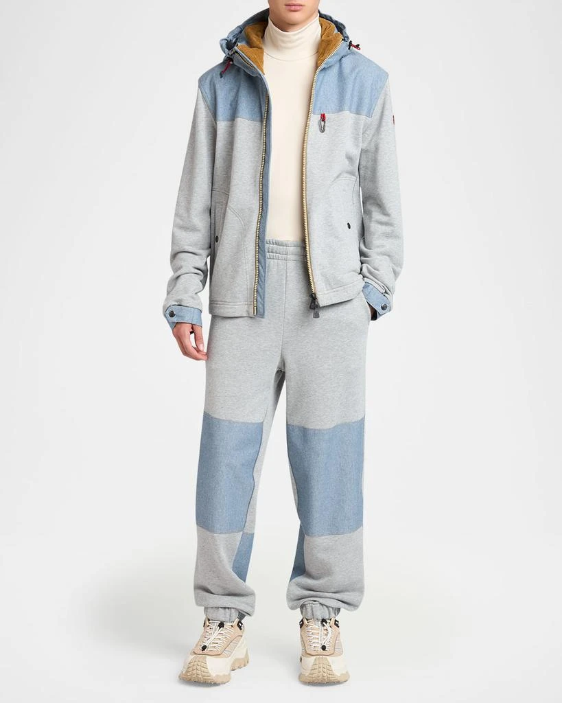 Moncler Men
s Color Block Cotton Denim Sweatpants 2