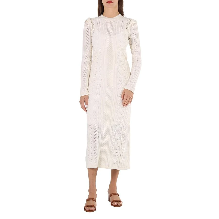Chloé Ladies Snow White Wool Cash Knit Dress 1
